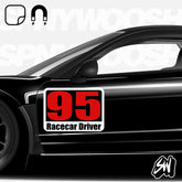 Autocross Numbers - Custom Text Style - White Backing Alternate